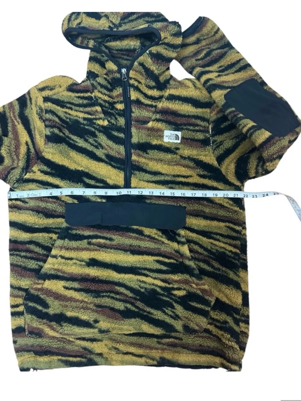The North Face men’s M Campshire Tiger camo brown green pullover fleece hoodie
